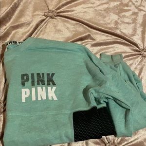 Teal oversized pink sweatshirt